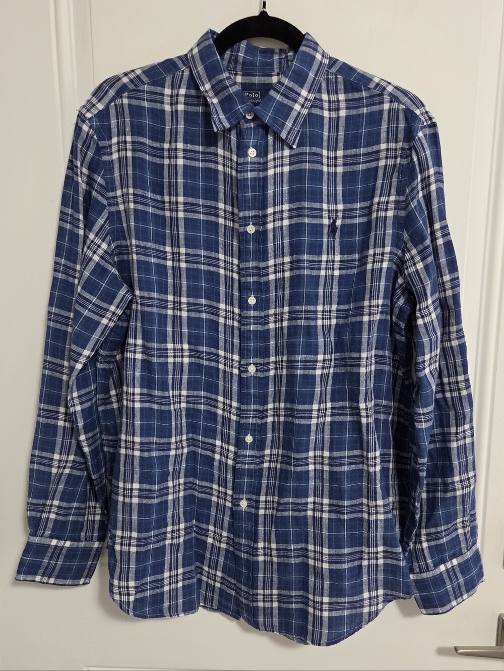 NWT - Polo Ralph Lauren Women's Classic Fit Plaid Linen Shirt - Size L